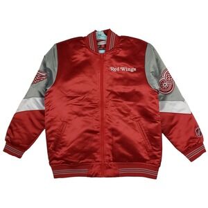 Detroit Red Wings Mitchell & Ness NHL Medium Boys Jacket Embroidery Art Red‎ New